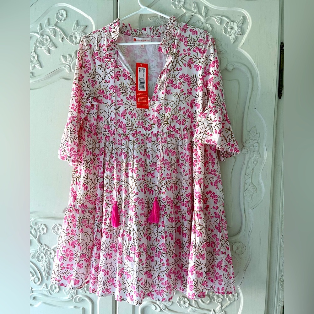 NWT - Jude Connally Maria Floral Pink Dress - L